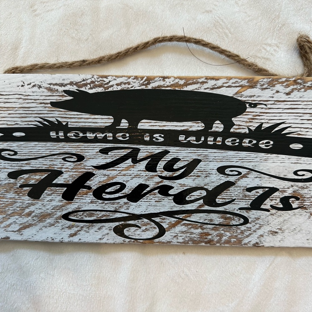 Rustic Black and White Wall Sign